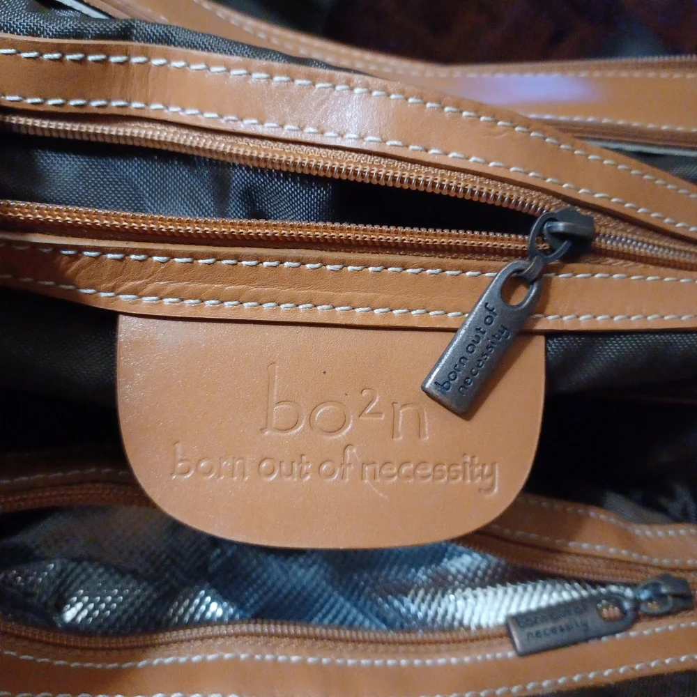 Born Leather Diaper Tote Bag